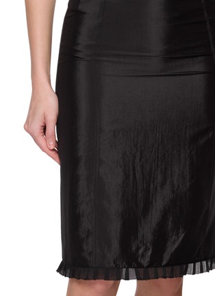  - DUNST - H-Line Lace Trimmed Satin Midi Skirt