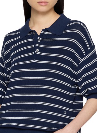  - DUNST - Striped Polo Knit Top