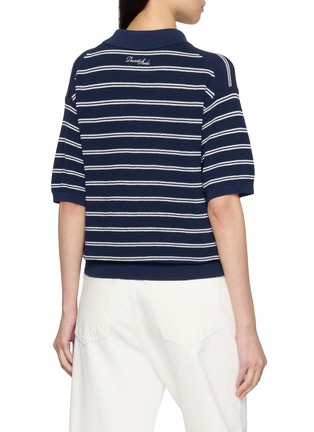 Back View - Click To Enlarge - DUNST - Striped Polo Knit Top