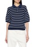 DUNST Striped Polo Knit Top
