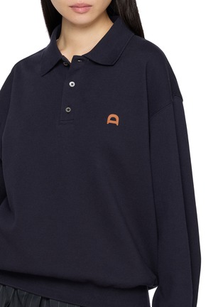  - DUNST - Leather Logo Collared T-shirt