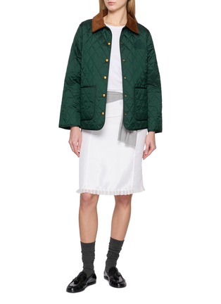 Figure View - Click To Enlarge - DUNST - H-Line Lace Trimmed Satin Midi Skirt