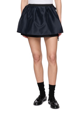 Main View - Click To Enlarge - DUNST - Drawstring Layered Hem Volume Mini Skirt