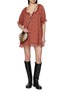 Figure View - Click To Enlarge - FREE PEOPLE - Juno Lace Trim Embroidered Cotton Mini Dress
