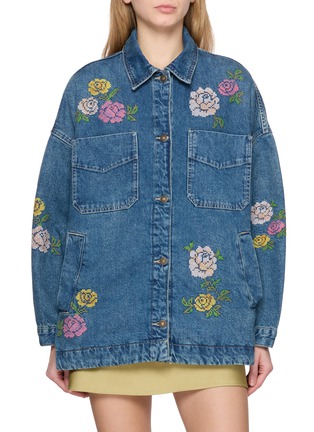 Main View - Click To Enlarge - FREE PEOPLE - Madison City Embroidered Floral Denim Jacket