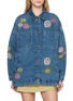 FREE PEOPLE Madison City Embroidered Floral Denim Jacket