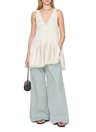 Figure View - Click To Enlarge - FREE PEOPLE - Julien Wide Leg Chino Denim Pants