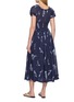 Back View - Click To Enlarge - FREE PEOPLE - Complete Me Floral Print Ruched Cotton Midi Dress