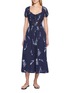 FREE PEOPLE Complete Me Floral Print Ruched Cotton Midi Dress