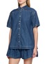 Detail View - Click To Enlarge - FREE PEOPLE - Griselda Cotton Denim Shirt Shorts Set