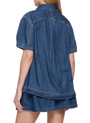Back View - Click To Enlarge - FREE PEOPLE - Griselda Cotton Denim Shirt Shorts Set