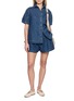 Figure View - Click To Enlarge - FREE PEOPLE - Griselda Cotton Denim Shirt Shorts Set