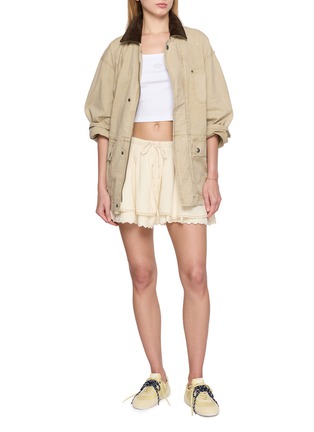 Figure View - Click To Enlarge - FREE PEOPLE - Lady Tulip Lace Trim Cotton Mini Skirt