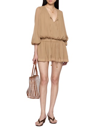 Figure View - Click To Enlarge - FREE PEOPLE - Sunbeam Tie Neck Mini Dress