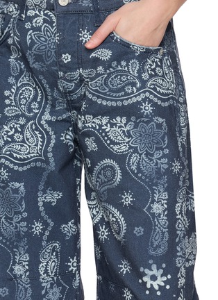  - FREE PEOPLE - Good Luck Printed Denim Barrel Pants
