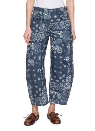 Main View - Click To Enlarge - FREE PEOPLE - Good Luck Printed Denim Barrel Pants