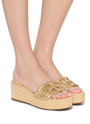 Figure View - Click To Enlarge - SAM EDELMAN - Pauleena 60 Braided Raffia Leather Sandals