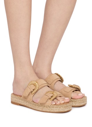 Figure View - Click To Enlarge - SAM EDELMAN - Tabbey Suede Leather Espadrille Platform Sandals