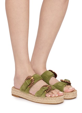 Figure View - Click To Enlarge - SAM EDELMAN - Tabbey Suede Leather Espadrille Platform Sandals