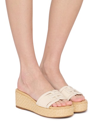 Figure View - Click To Enlarge - SAM EDELMAN - Pauleena 60 Braided Raffia Leather Sandals