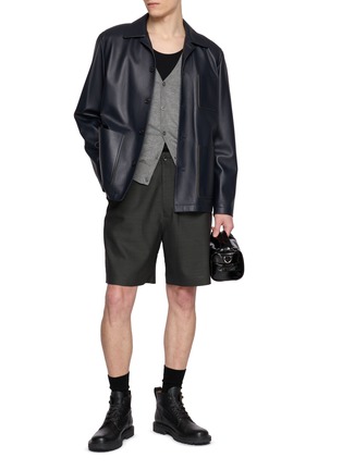 Figure View - Click To Enlarge - TECLOR - Textured Tailored Shorts