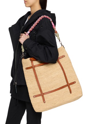 Front View - Click To Enlarge - MY BOB - Optimiste Raffia Tote Bag