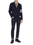 Figure View - Click To Enlarge - THOM BROWNE - Striped Armband Detail Cotton Shirt