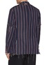 Back View - Click To Enlarge - THOM BROWNE - Single Breasted Distressed Striped Mogador Blazer