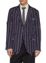 THOM BROWNE Single Breasted Distressed Striped Mogador Blazer
