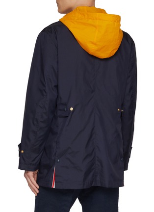 Back View - Click To Enlarge - THOM BROWNE - Contrast Hood Windbreaker Jacket