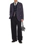 Figure View - Click To Enlarge - THOM BROWNE - Double Pleat Wide Leg High Rise Cotton Garbadine Pants