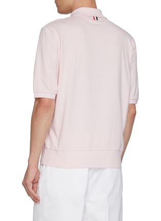 Back View - Click To Enlarge - THOM BROWNE - Overdyed 4-Bar Garment Dyed Cotton Jersey Polo Shirt