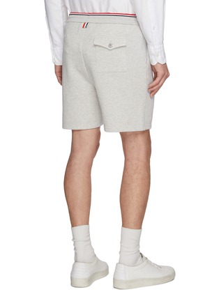 Back View - Click To Enlarge - THOM BROWNE - RWB Tipped Piqué Loopback Cotton Sweatshorts