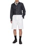 Figure View - Click To Enlarge - THOM BROWNE - Garment Dyed Cotton Twill Chino Shorts