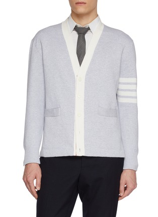 Main View - Click To Enlarge - THOM BROWNE - Crest Intarsia 4 Bar Rugby Cardigan
