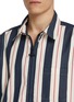  - THOM BROWNE - Striped Round Collar Seersucker Shirt