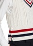  - THOM BROWNE - RWB Band Chunky Cable Knit Cashmere Vest