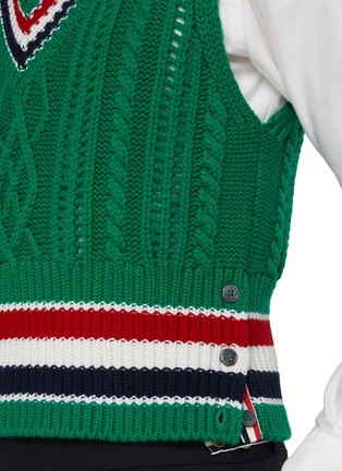  - THOM BROWNE - RWB Band Chunky Cable Knit Cashmere Vest