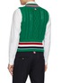 Back View - Click To Enlarge - THOM BROWNE - RWB Band Chunky Cable Knit Cashmere Vest
