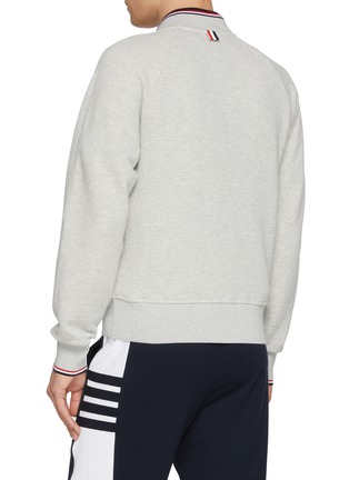 Back View - Click To Enlarge - THOM BROWNE - RWB Tipped Cotton Piqué Bomber Jacket