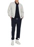 Figure View - Click To Enlarge - THOM BROWNE - RWB Tipped Cotton Piqué Bomber Jacket