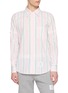 THOM BROWNE Striped Armband Detail Cotton Shirt