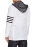 Back View - Click To Enlarge - THOM BROWNE - Shiny Ripstop Bal Collar 4-Bar Hooded Windbreaker