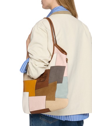 Figure View - Click To Enlarge - MIU MIU - Ivy Vertical Patch Leather Tote Bag