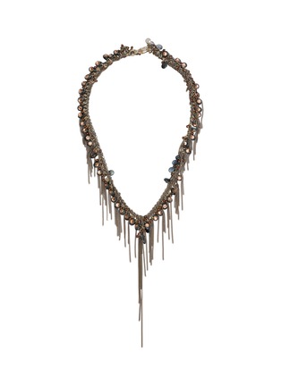 Main View - Click To Enlarge - MARC LE BIHAN - Resin Rhinestone Steel Chain Necklace