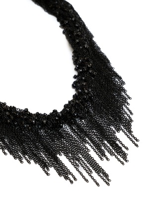 Detail View - Click To Enlarge - MARC LE BIHAN - Glass Beaded Knitted Steel Chain Necklace