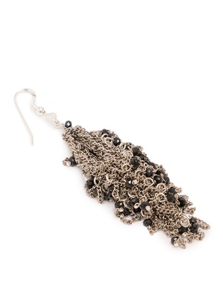 Detail View - Click To Enlarge - MARC LE BIHAN ACCESSORIES - Bead Embellished Knitted Steel Chain Single Drop Earring