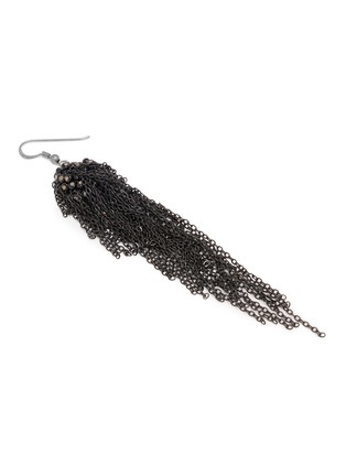 Detail View - Click To Enlarge - MARC LE BIHAN ACCESSORIES - Bead Embellished Steel Chain Single Drop Earring