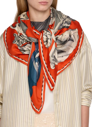 Figure View - Click To Enlarge - INOUI EDITIONS - Archives Silk Blend Square Scarf