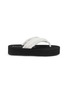BALENCIAGA Flat Jet Lag Frayed Strap Satin Thongs